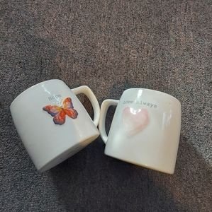 Dolly Parton Coffee Mugs Set of 2 Stoneware Hope and Love Always Cottagecore